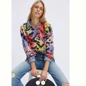 Letluv Anthropologie Zoey Tie-Dye Sweatshirt Sz Small